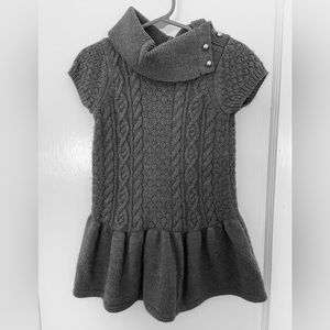 Girls’ size 2T medium-gray yarn-knit dress